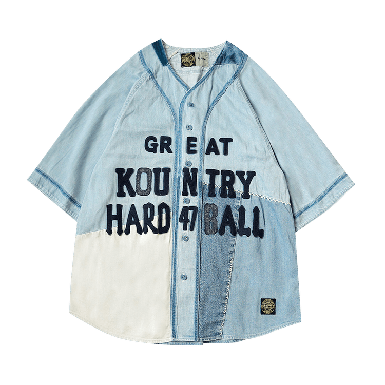 Kapital 8oz Reconstruction Denim 'Great Kountry' Baseball Shirt