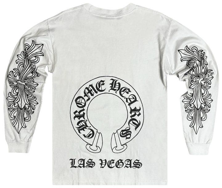 Chrome Hearts 'Las Vegas' HorseShoe Floral Longsleeve T-Shirt White
