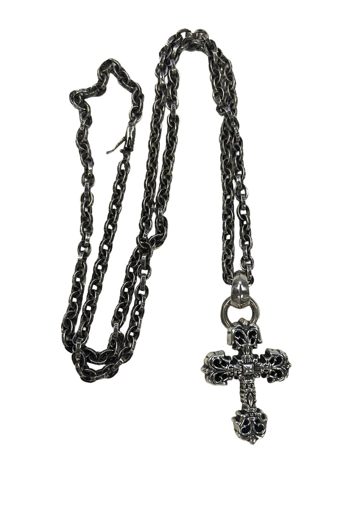Chrome Hearts 'Filigree Cross' 30in Paper Chain Necklace
