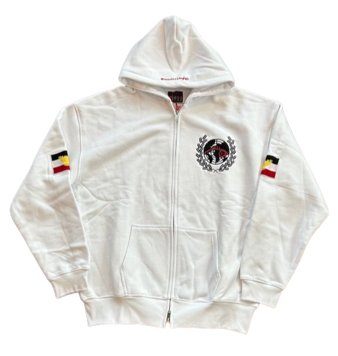 Murd333r.fm 'Peacemaker' White Zip Up Hoodie