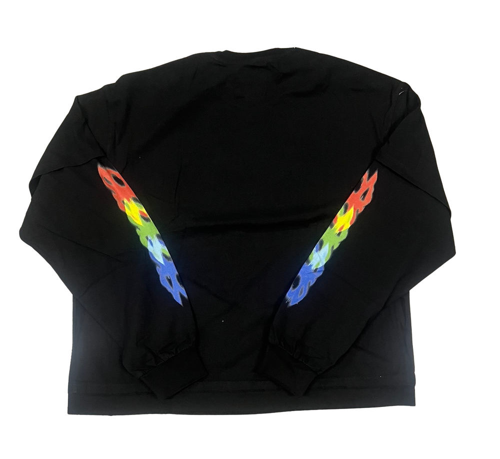 DOS 'Rainbow Flame' Black Long Sleeve