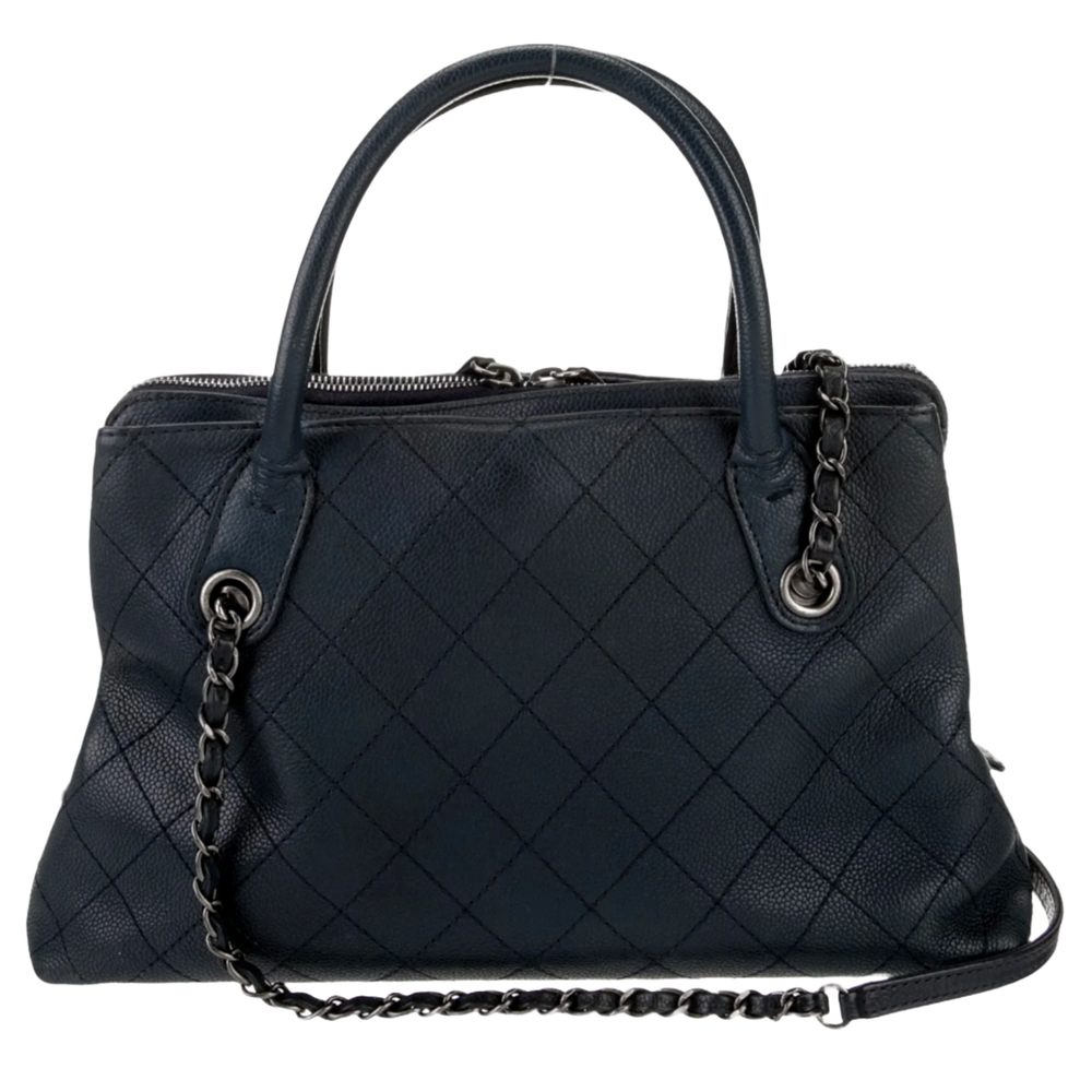 Chanel Urban Quilted Caviar 'Small Shopping Tote' Aged Ruthenium Bag