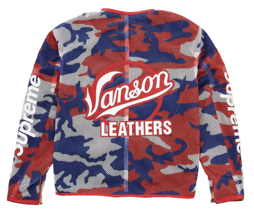 Supreme x Vanson Leathers 'Red' Fishnet Jacket