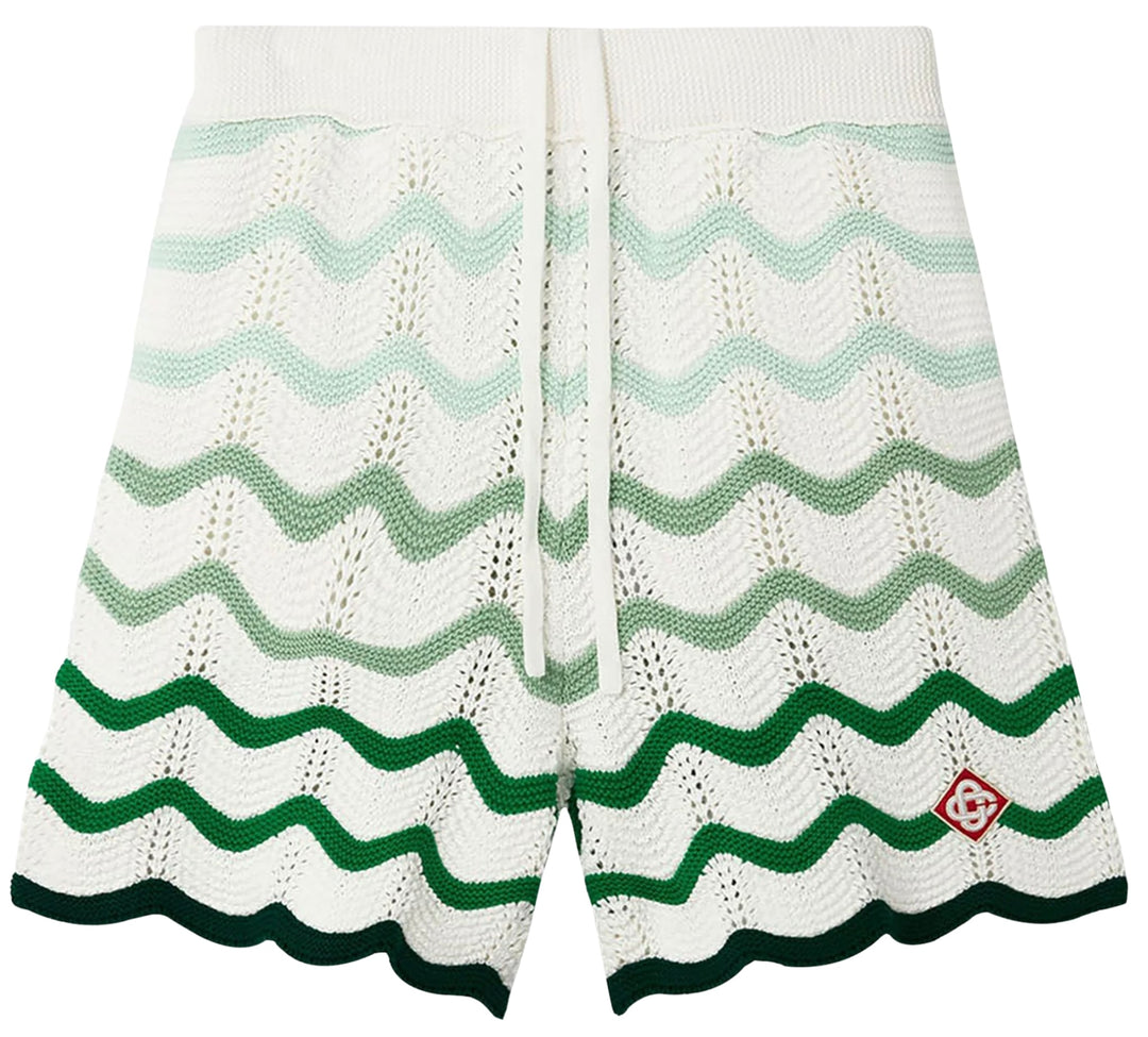 Casablanca 'Green Gradient' Wave Knit Shorts