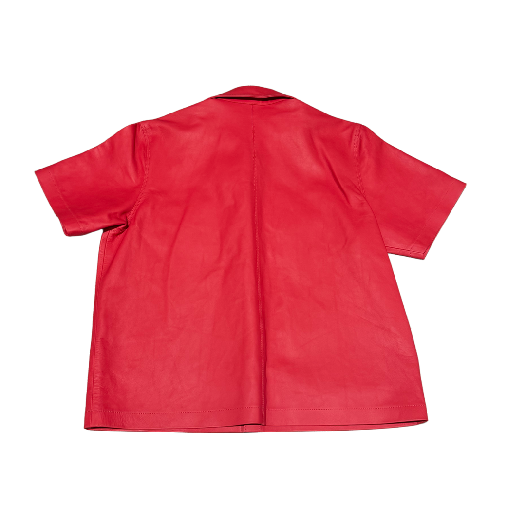 Chrome Hearts 'Red' Leather Button Up Shirt