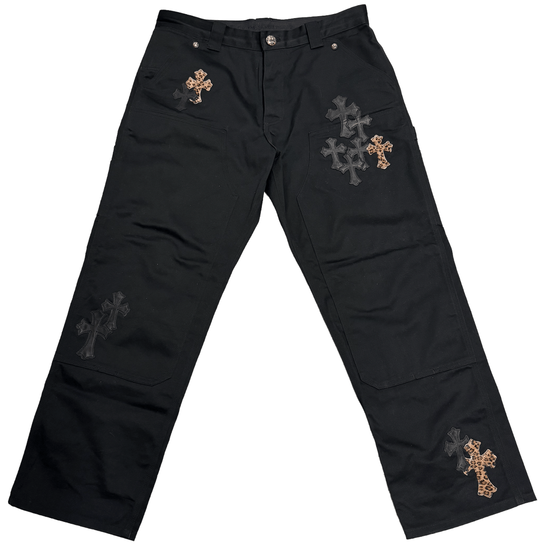 Chrome Hearts 'Cheetah Black Patches' Black Carpenter Pants
