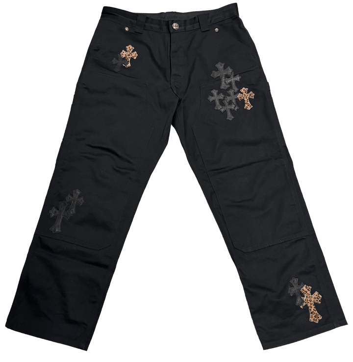 Chrome Hearts 'Cheetah Black Patches' Black Carpenter Pants