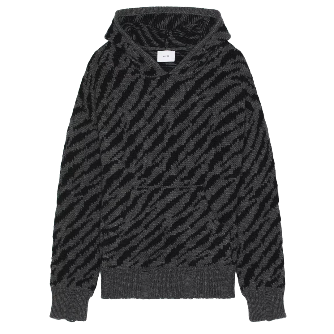 Rhude 'Black Knitted Zebra' Hoodie