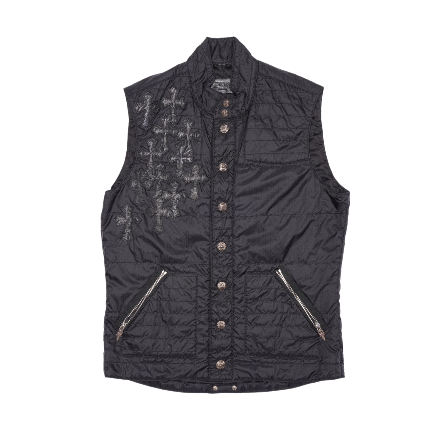 Chrome Hearts 'Flooded Cross Patch' Button Up Nylon Vest – Showroom LA