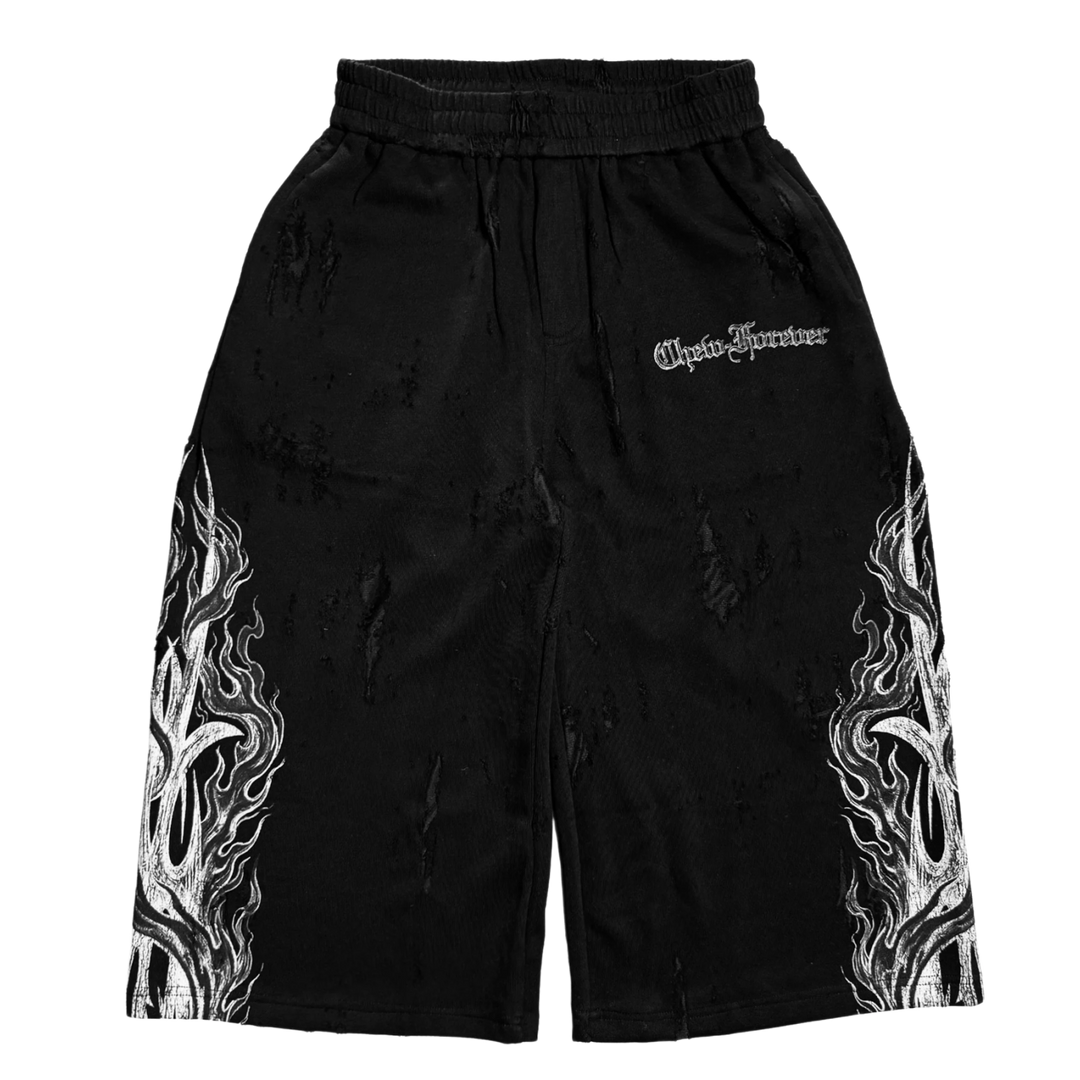 Chew Forever 'Earth Angel' Black 3/4 Shorts