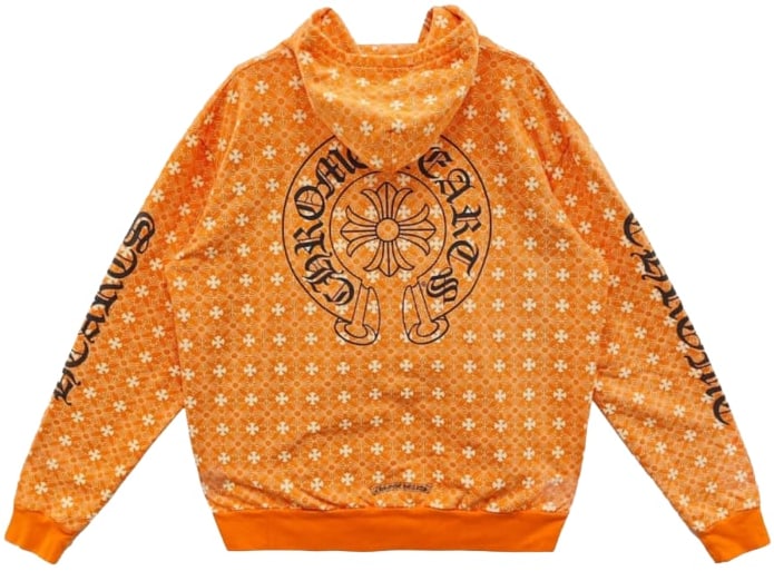 Chrome Hearts Miami 'Horseshoe' Zip Up Hoodie Motif Orange