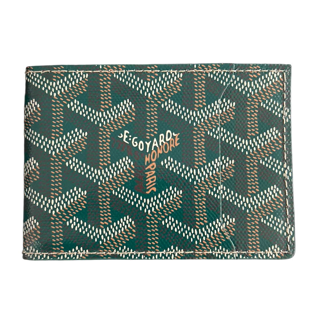 Goyard 'Green' Canvas Insert Victoire Card Holder