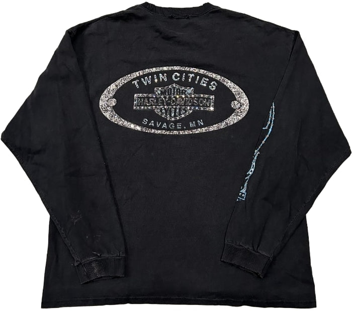 Harley Davidson 'Twin Cities - Savage, MN' Rhinestone Vintage L/S