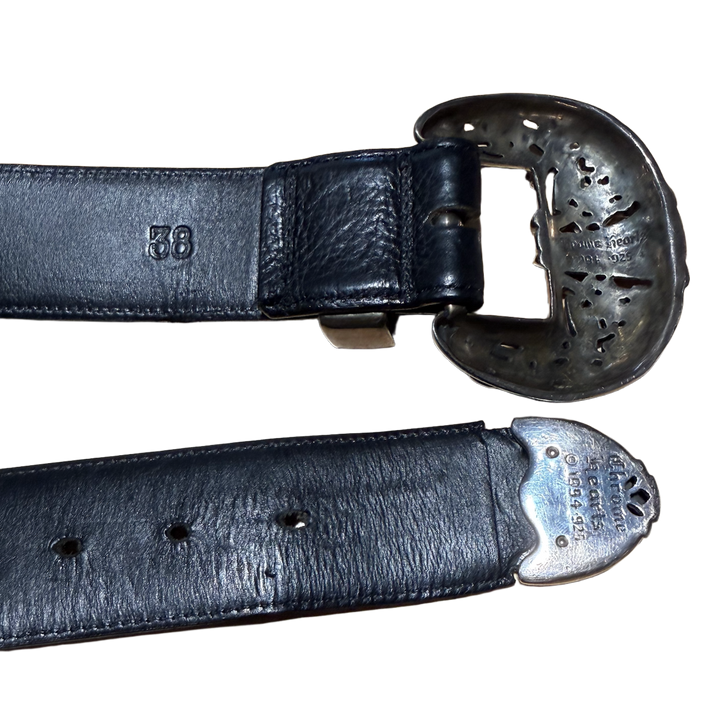 Chrome Hearts 'Western' 3-Piece Black Leather Belt