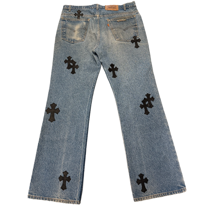 Chrome Hearts '20 Patch' Light Blue Wash Levi's 517 Jeans