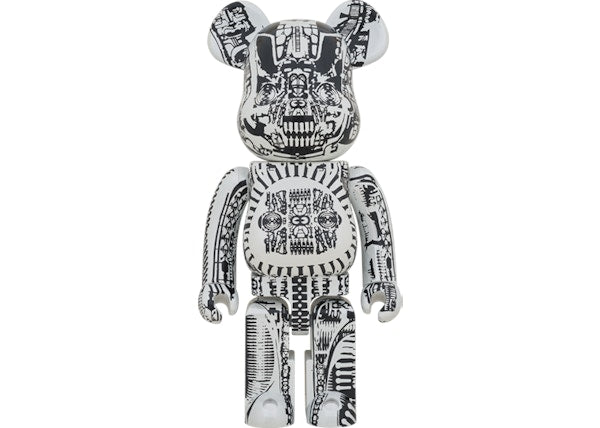 Bearbrick HR GIGER 1000% White Chrome