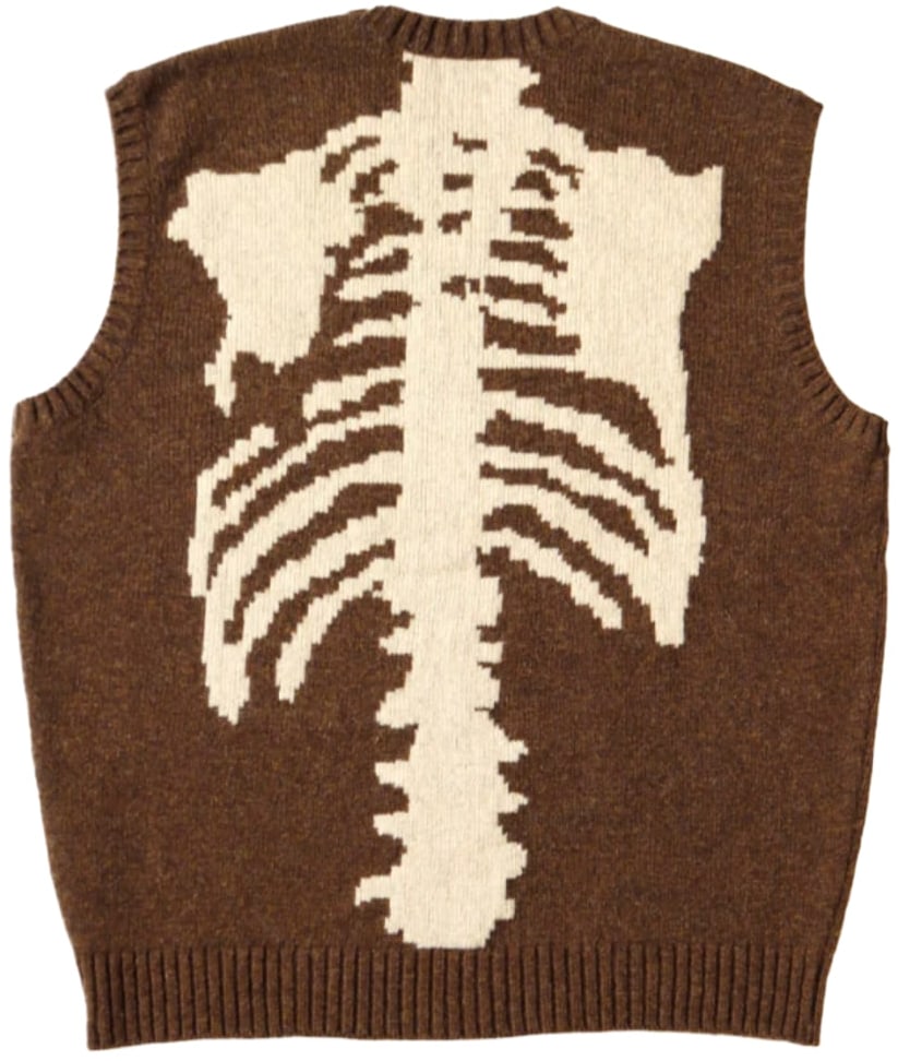 Kapital 'Brown' 5G Wool Bone Sweater Vest