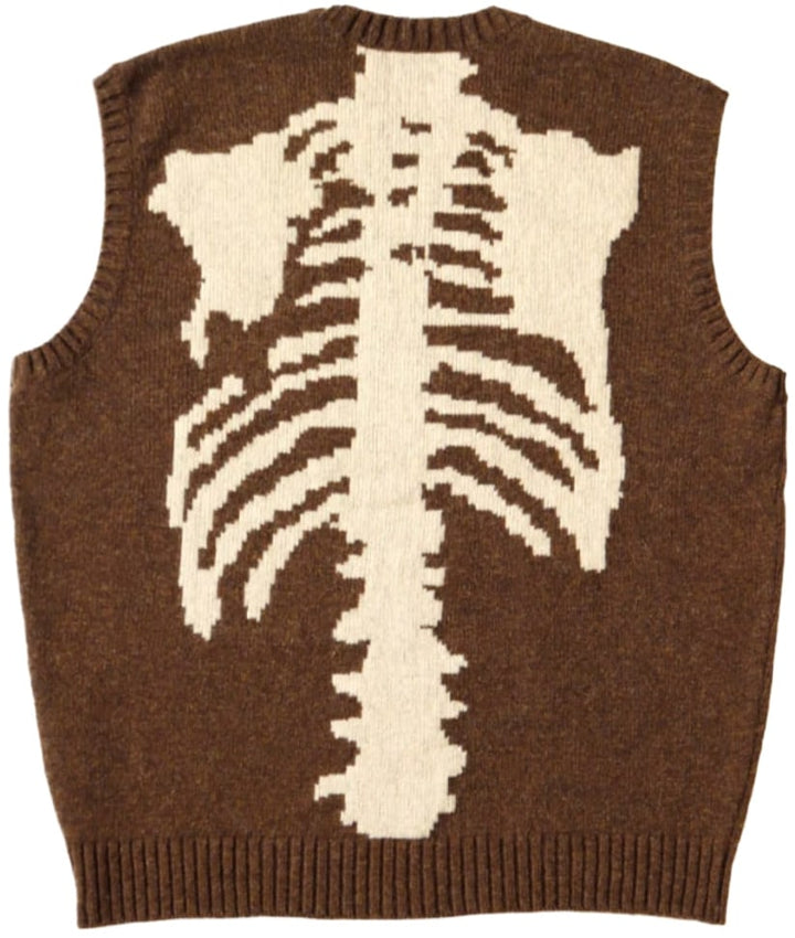 Kapital 'Brown' 5G Wool Bone Sweater Vest