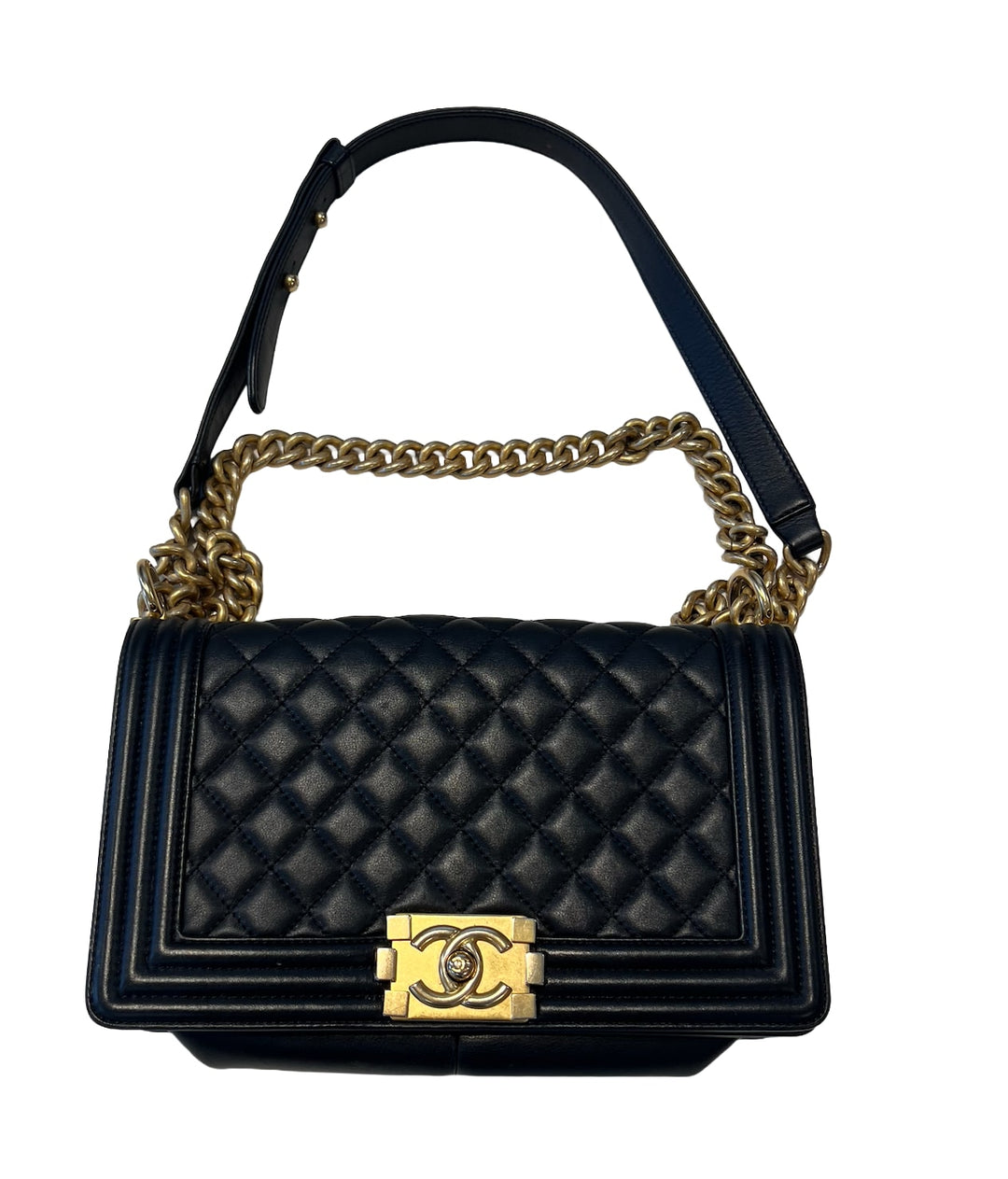 Chanel 'Black' Lamb Skin Medium Boy Bag
