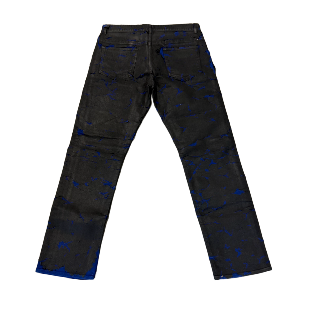 Givenchy 'Black Wax' Blue Destroyed Jeans