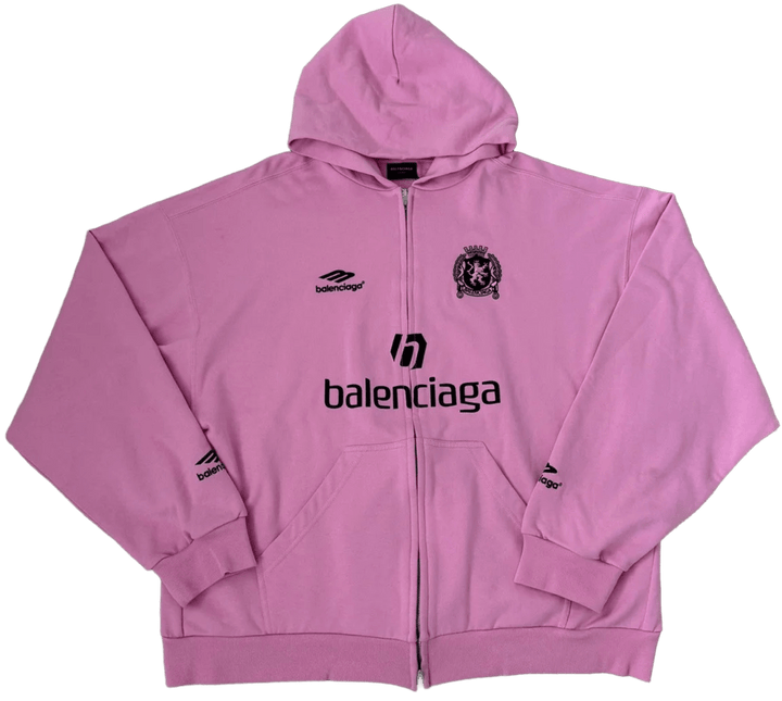 Balenciaga 'Pink Paris' Soccer Zip Up Hoodie