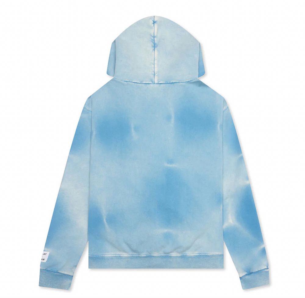 Gallery Dept 'Sunfaded Blue' English Logo Zip Up Hoodie