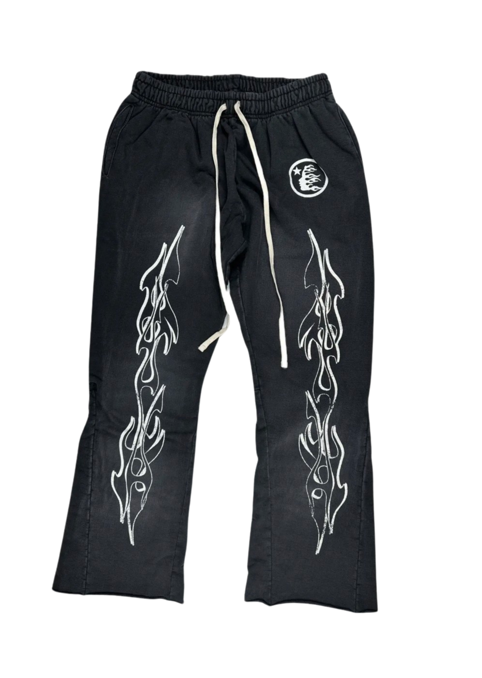 Hellstar 'Racer Flame' Black Flare Sweats