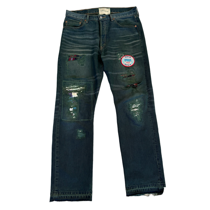 *Better With Age 'Green Wash' Patch Repair Jeans