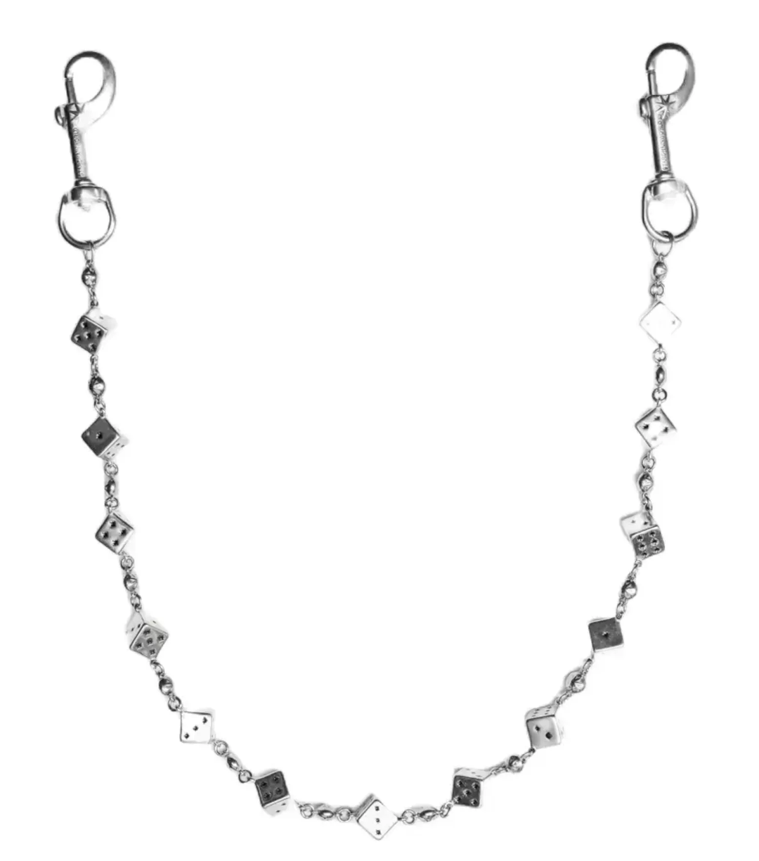 Starchain World 'Silver' Plain Dice Wallet Chain