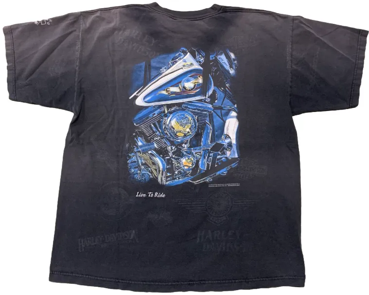 Harley Davidson 'Live To Die' Stitch Vintage Tee