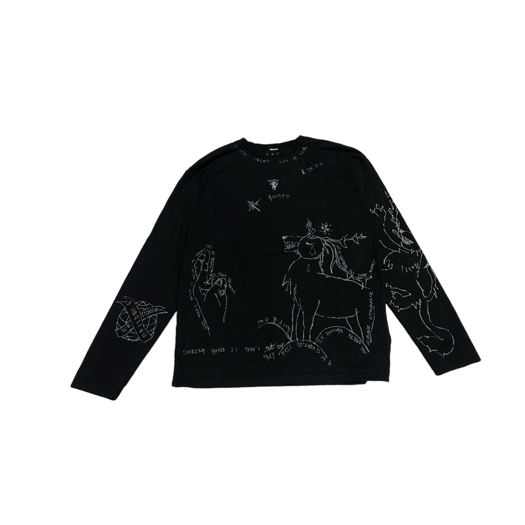We11Done 'Black' Stencil Longsleeve Tee
