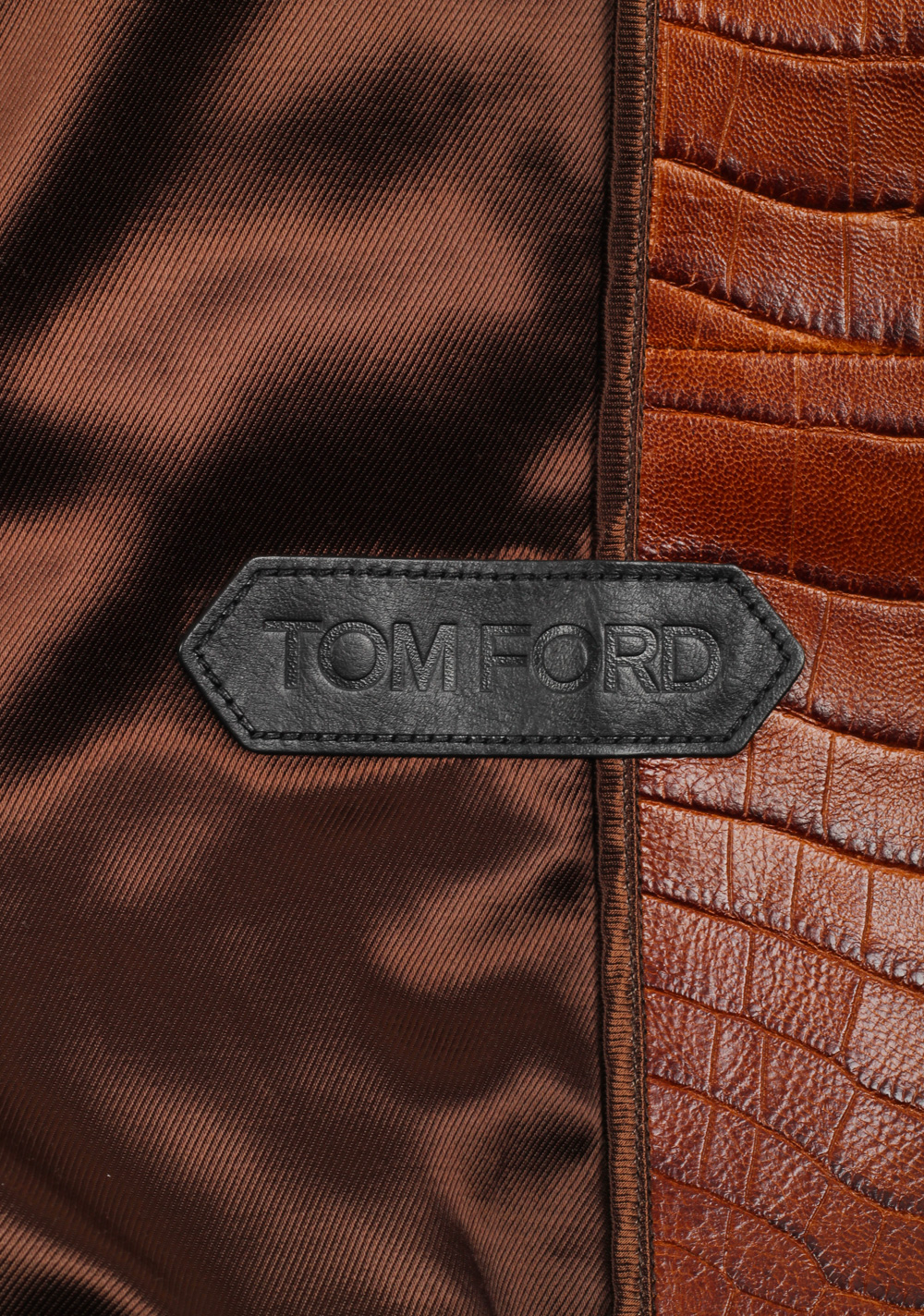 Tom Ford 'Brown' Crocodile Leather Hooded Jacket