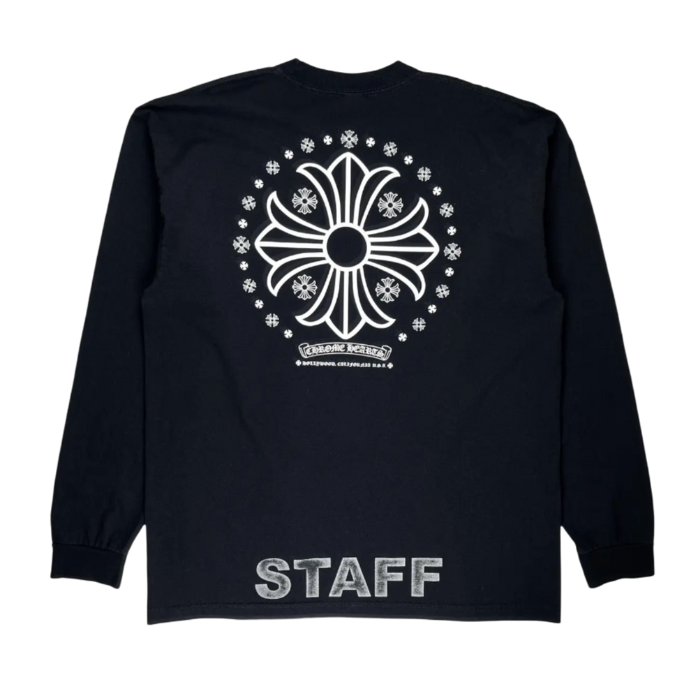 Chrome Hearts 'Staff White Cross' Black Longsleeve