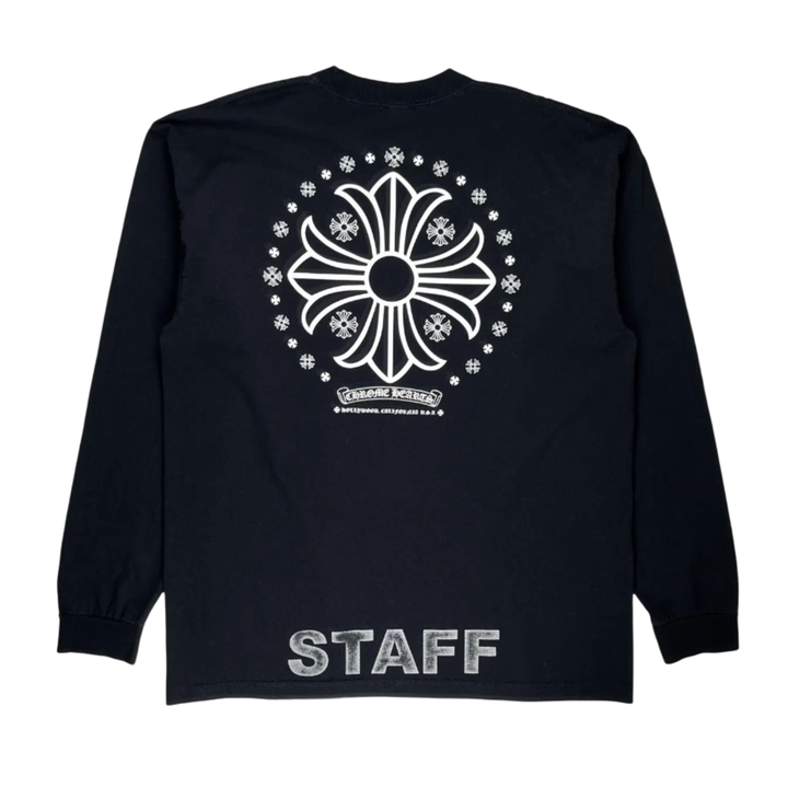 Chrome Hearts 'Staff White Cross' Black Longsleeve