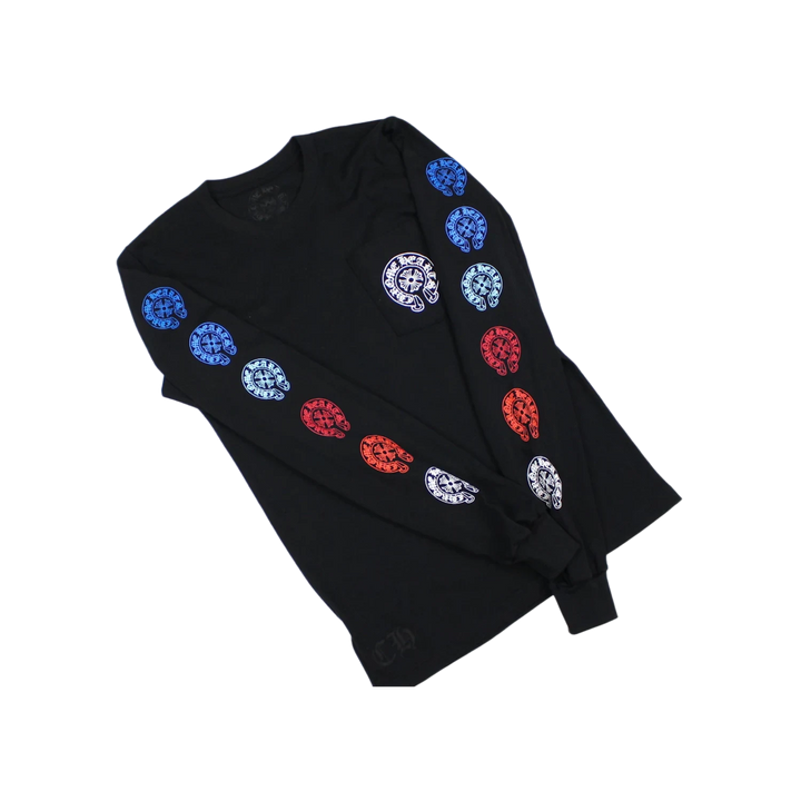 Chrome Hearts Multi Color Horse Shoe L/S T-shirt Black