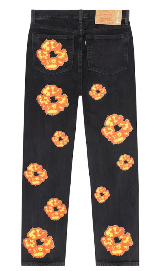 Offset Tears 'Cotton Wreath' Black Jeans