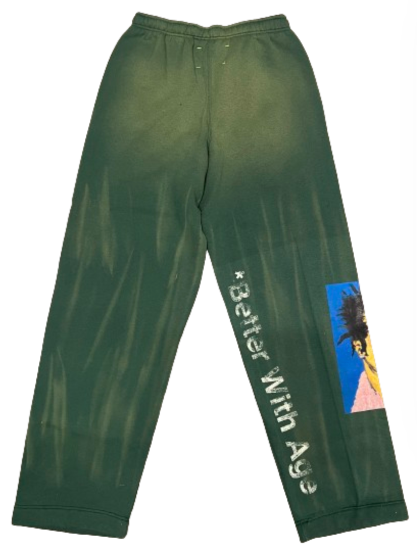 *Better With Age 'Psychodelic' Green Sweatpants