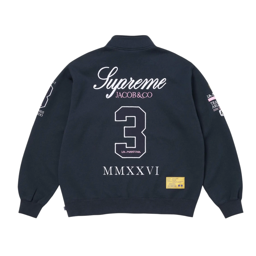 Supreme 'Navy Blue' La Martina Zip Up Sweatshirt