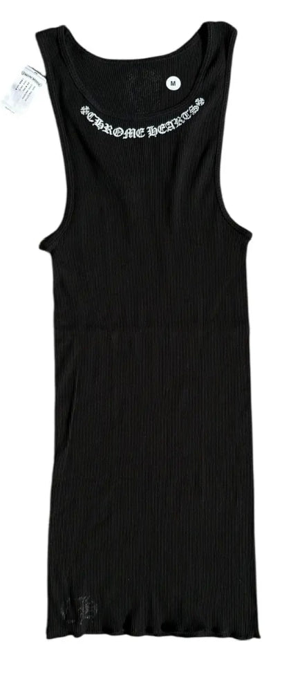 Chrome Hearts 'Black' Collar Logo Scroll Tank