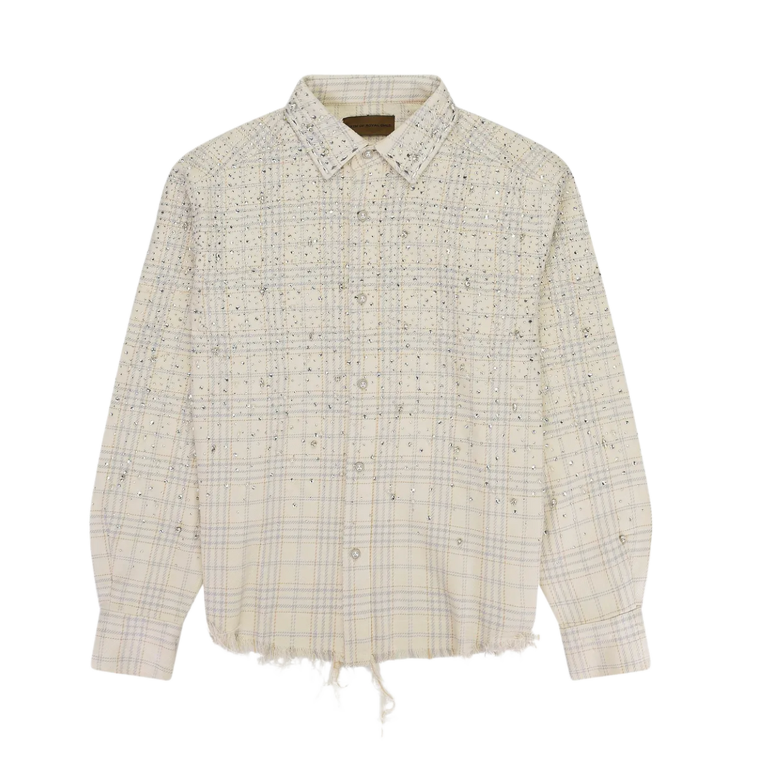 Birth Of Royal Child 'Beige' Pearl And Diamond Button-Down Shirt