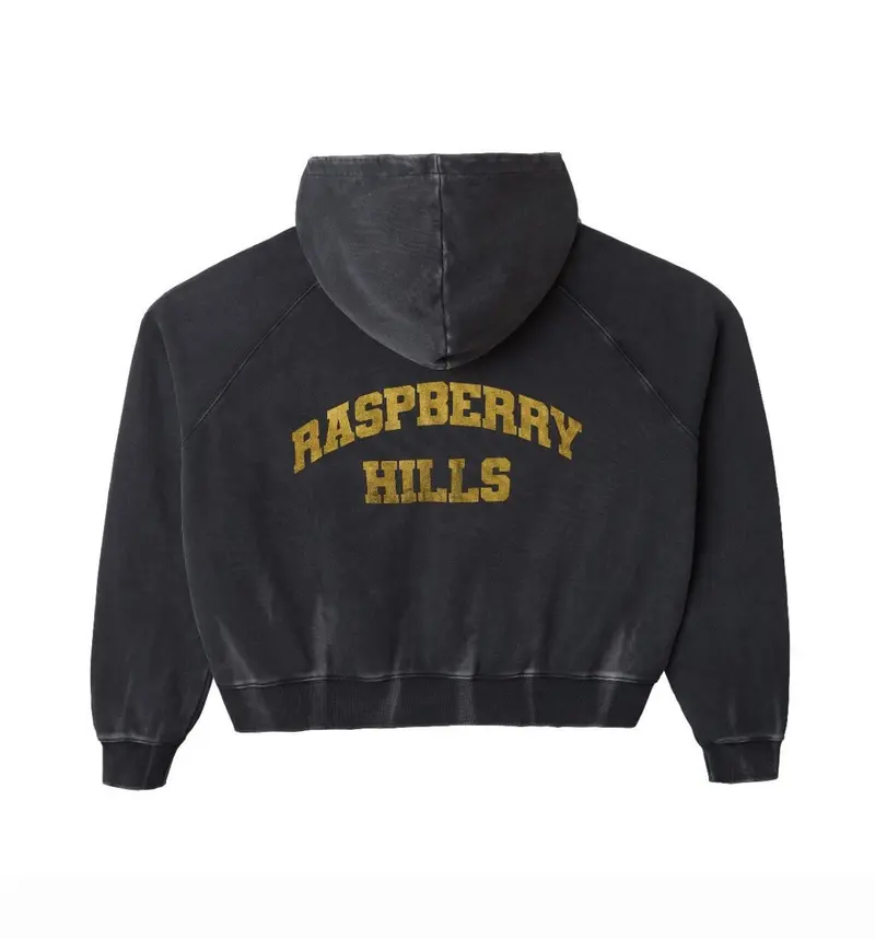 Gold+Vintage Gallery Raspberry Hills 'Acid Wash' Black Zip Up Hoodie