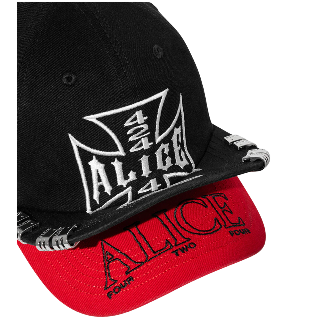 Alice 424 'Black/Red' Double Brim Cap