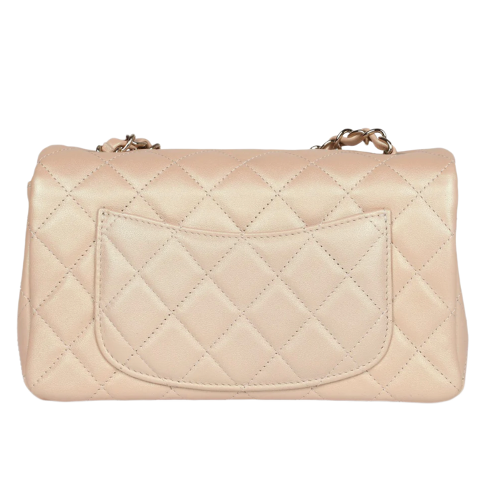 Chanel Mini Flap Lambskin 'Iridescent Beige' Gold Hardware Bag