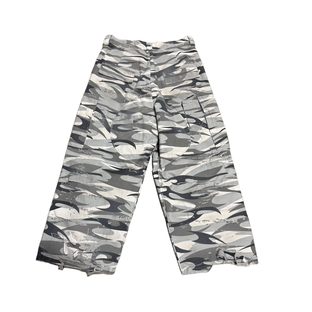 Balenciaga 'White Camo' Distressed Cargo Pants