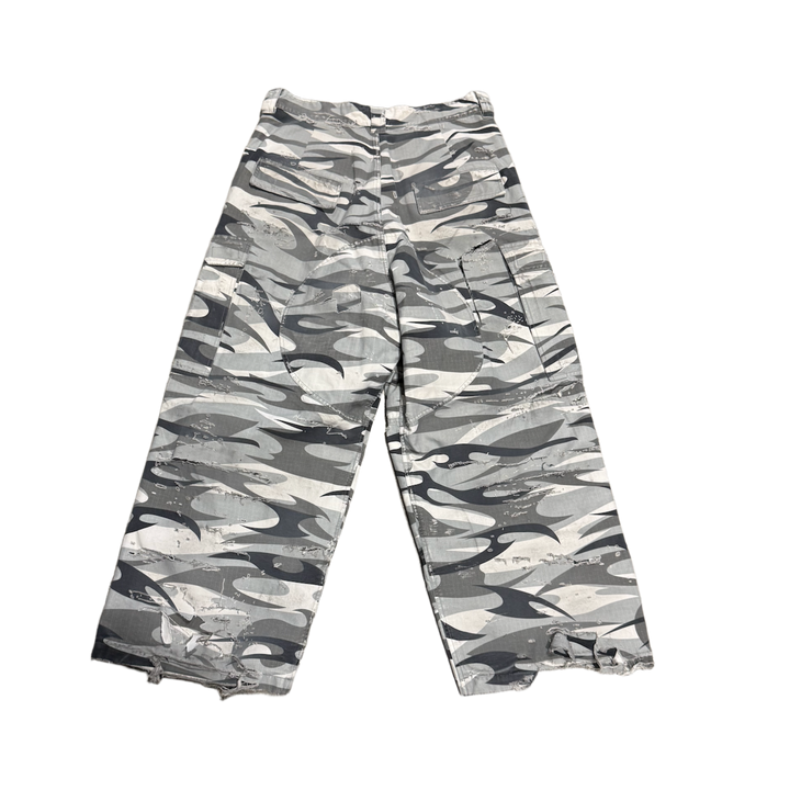 Balenciaga 'White Camo' Distressed Cargo Pants