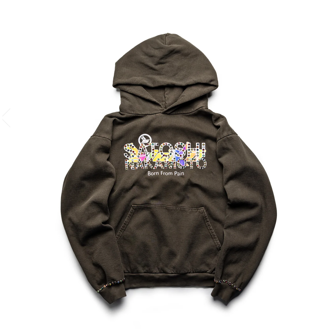 SATOSHI NAKAMOTO x SICKO - Studded Gradient Hoodie (Brown)