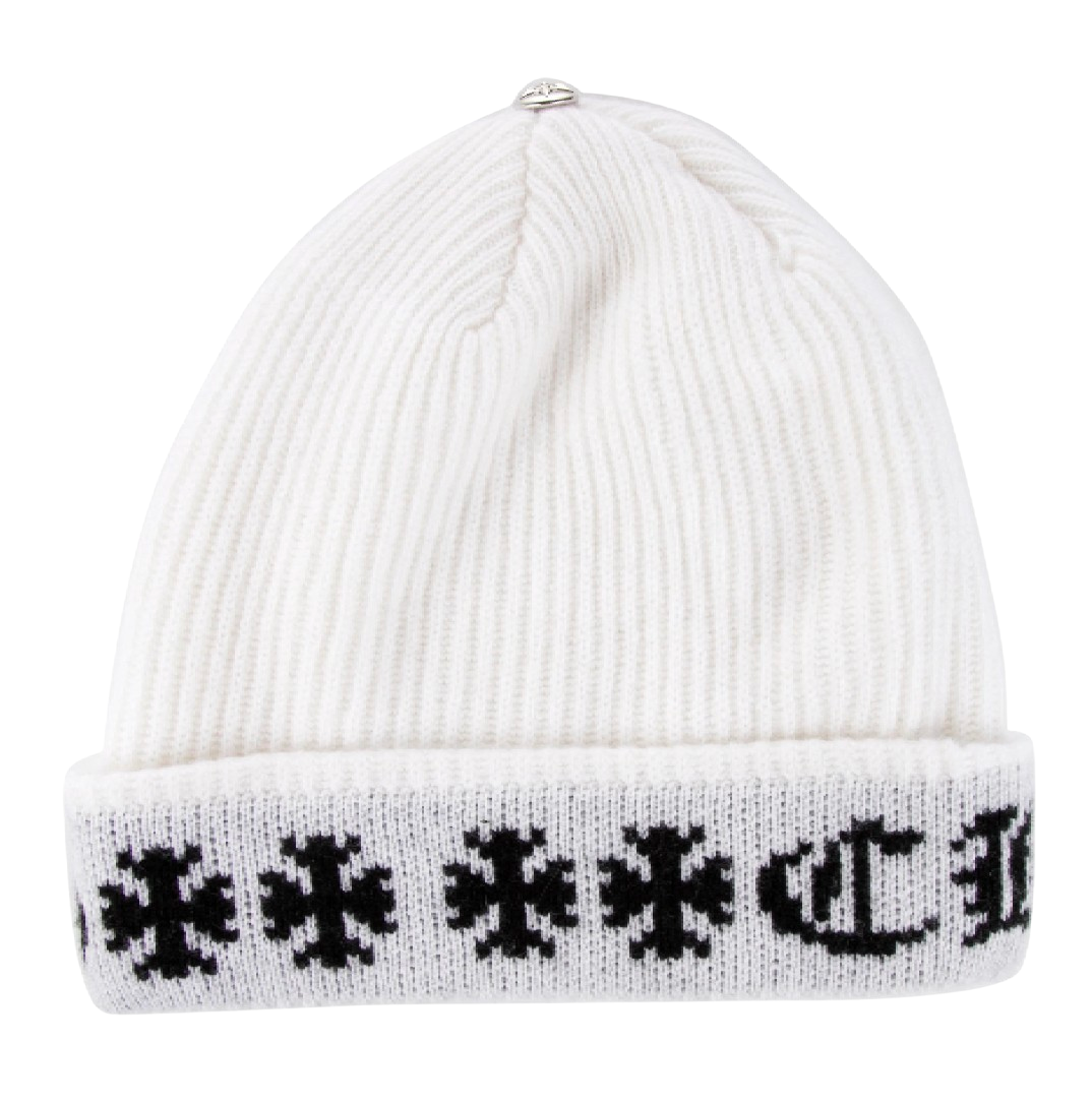 Chrome Hearts 'Big Daddy' White Cashmere Beanie