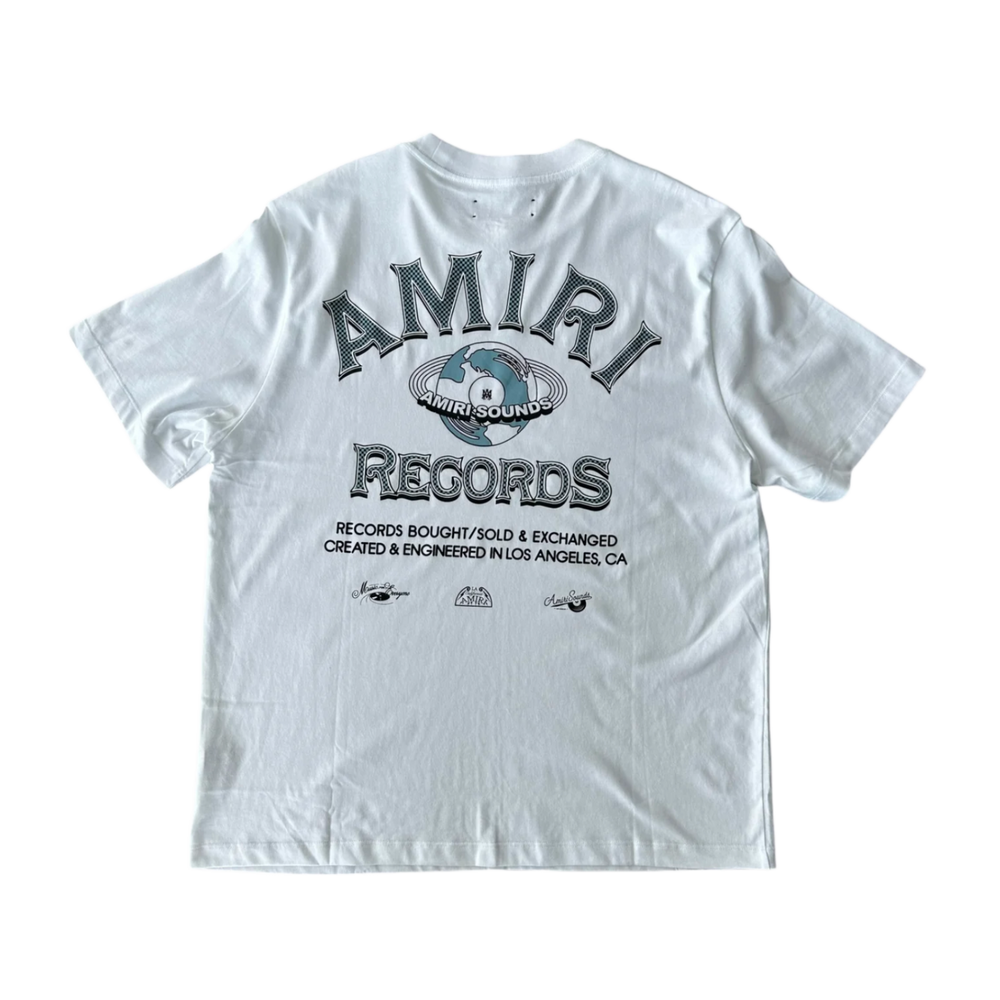 Amiri 'Records' White Tee