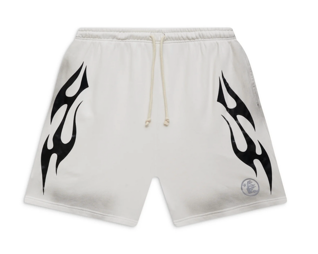 Hellstar 'White' Flame Shorts