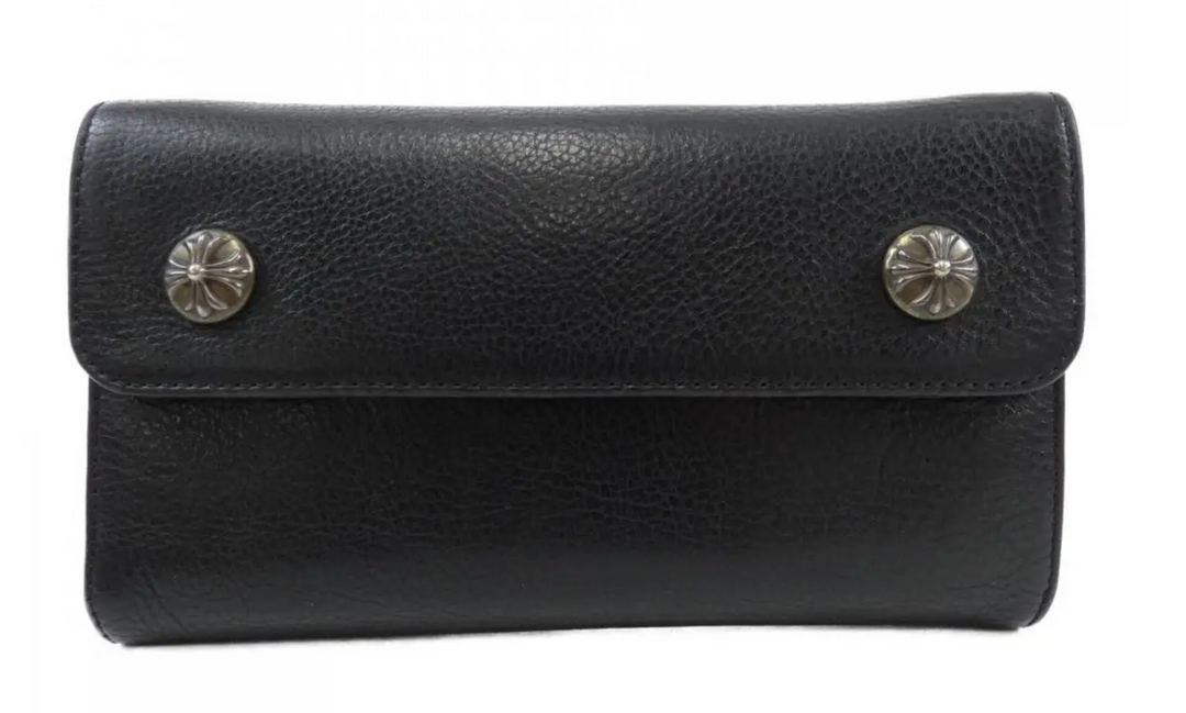 Chrome Hearts 'Black' Leather Tri-Fold Wallet